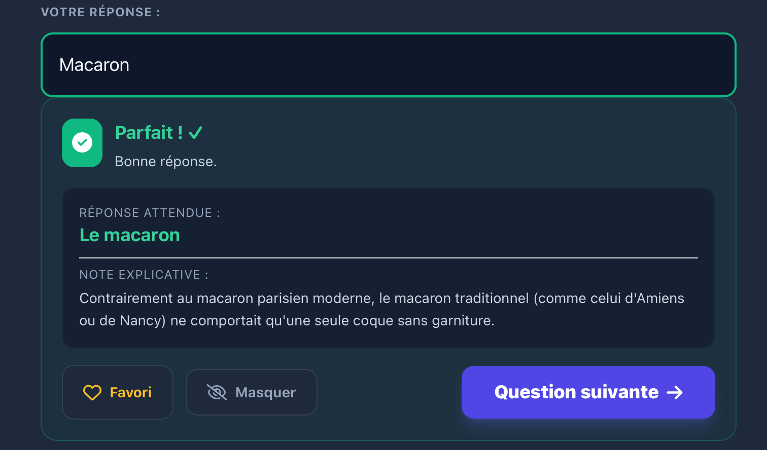 Réponse à une question