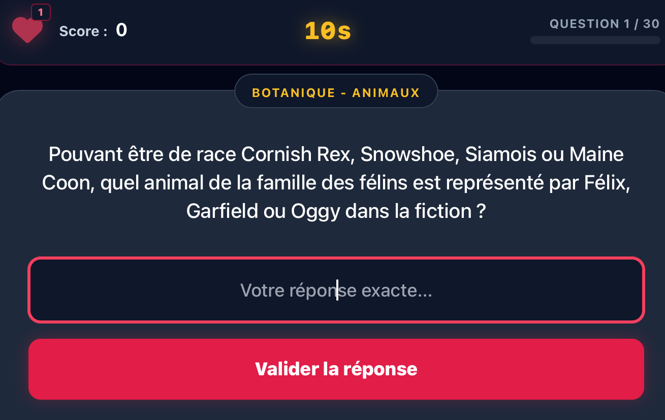 Exemple de question avec chrono