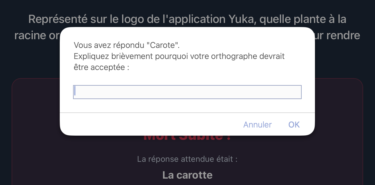 Menu de contestation