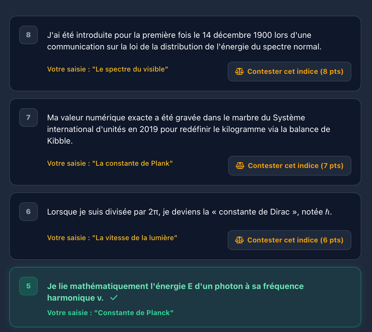 Menu de contestation
